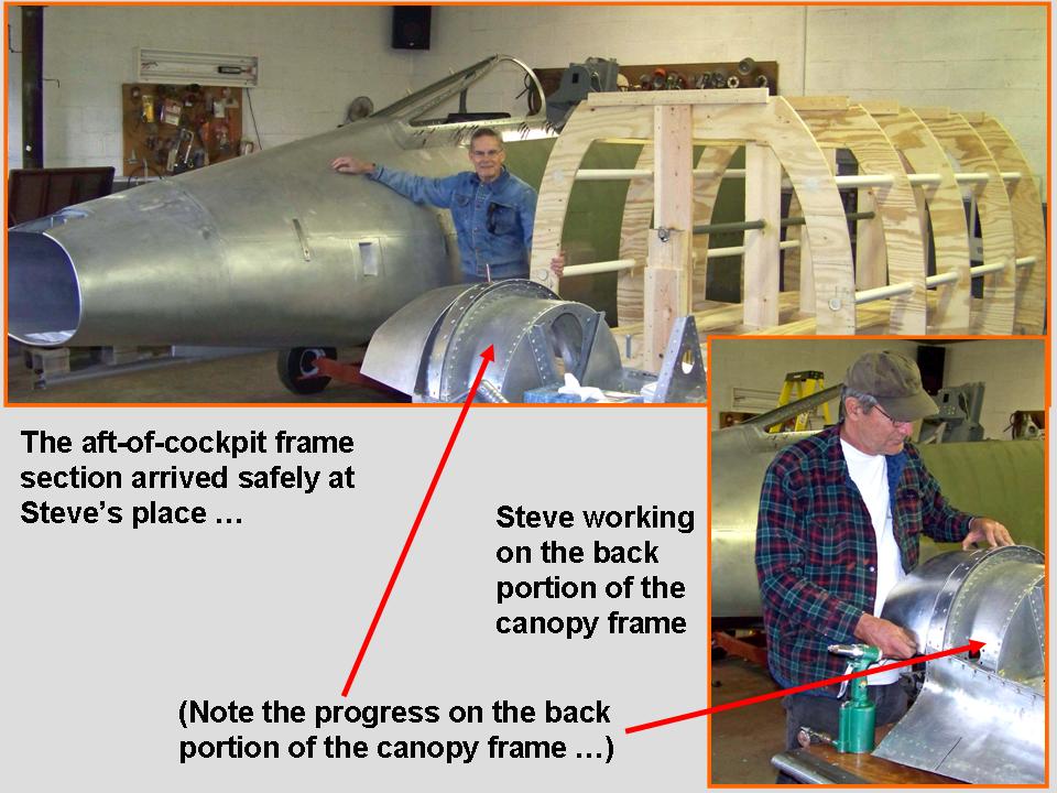 Composite picture of the aft-of-cockpit fuselage section in Steve's workshop.
            Click on the picture to enlarge it.