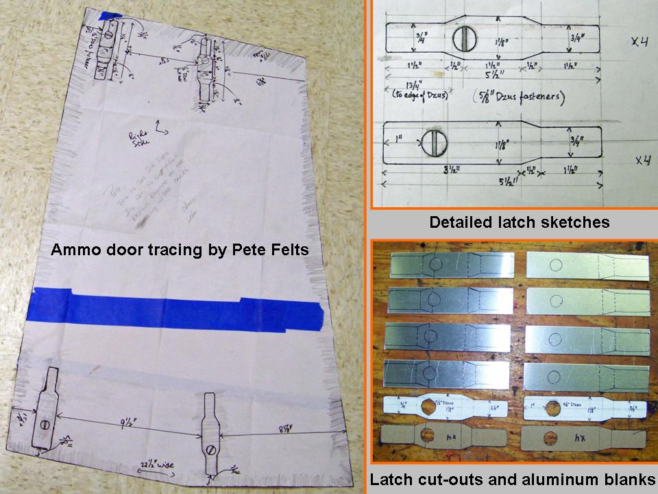 Composite picture of initial ammo door work. 
            Click on the picture to enlarge it.
