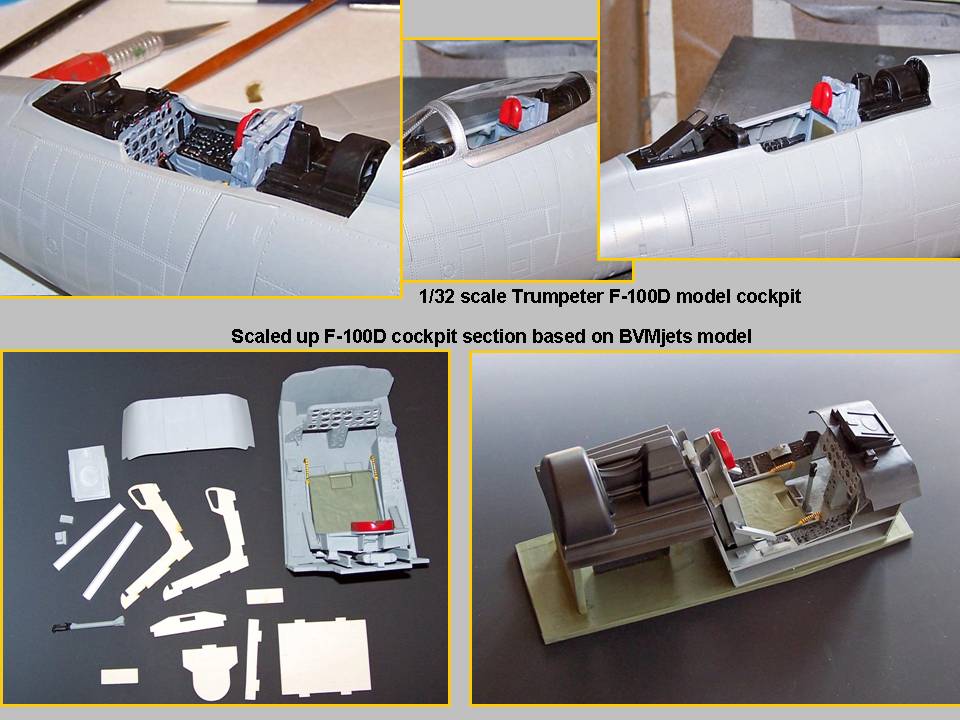 A collage of pictures of the cockpit model. Click on the picture to enlarge it.
