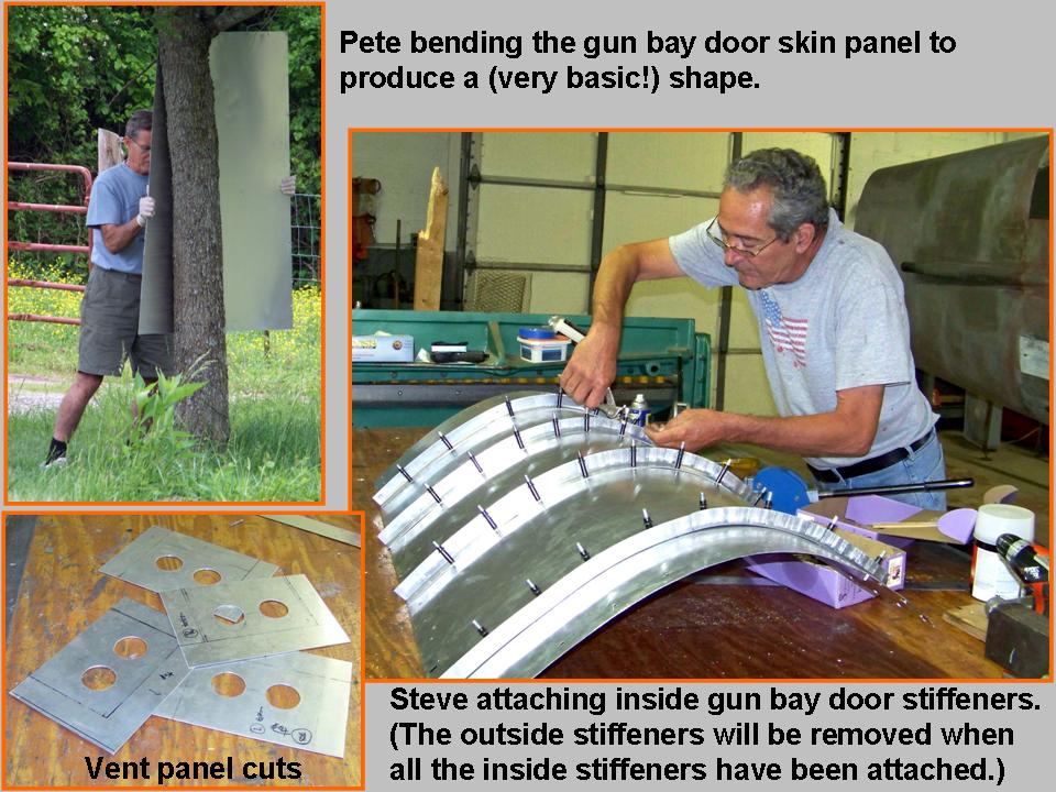 Composite picture of the gun bay door door work. 
            Click on the picture to enlarge it.