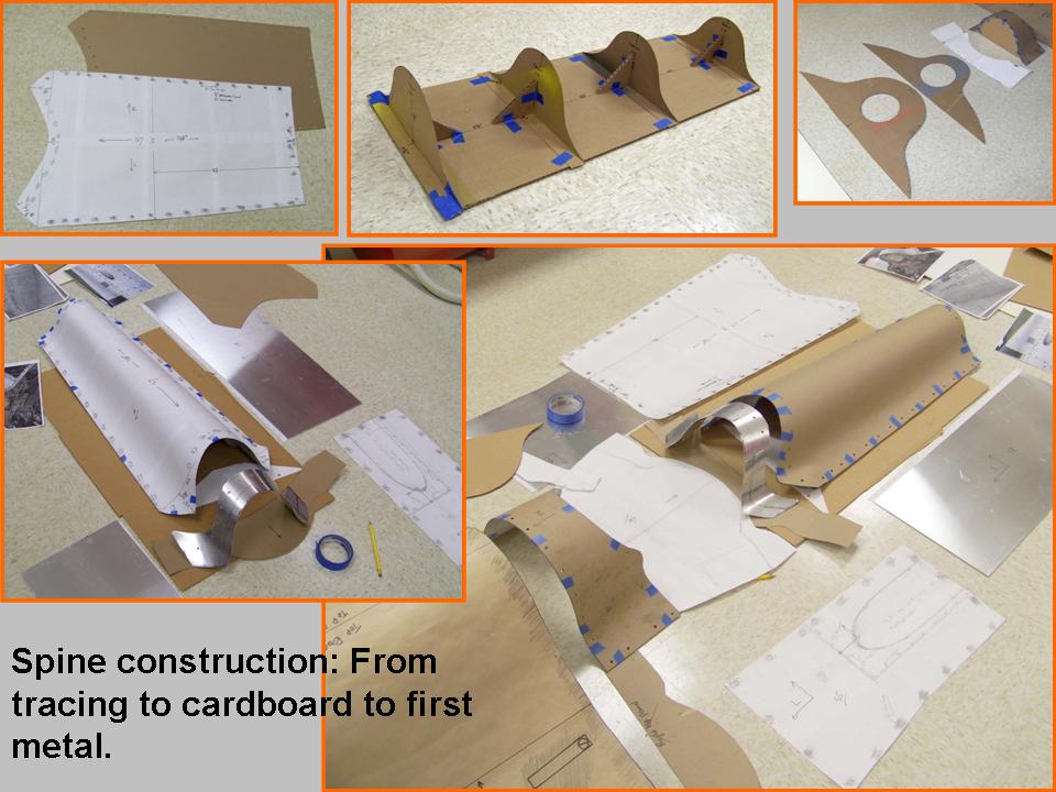 A composite picture of cardboard templates and models.
            Click on the picture to enlarge it.